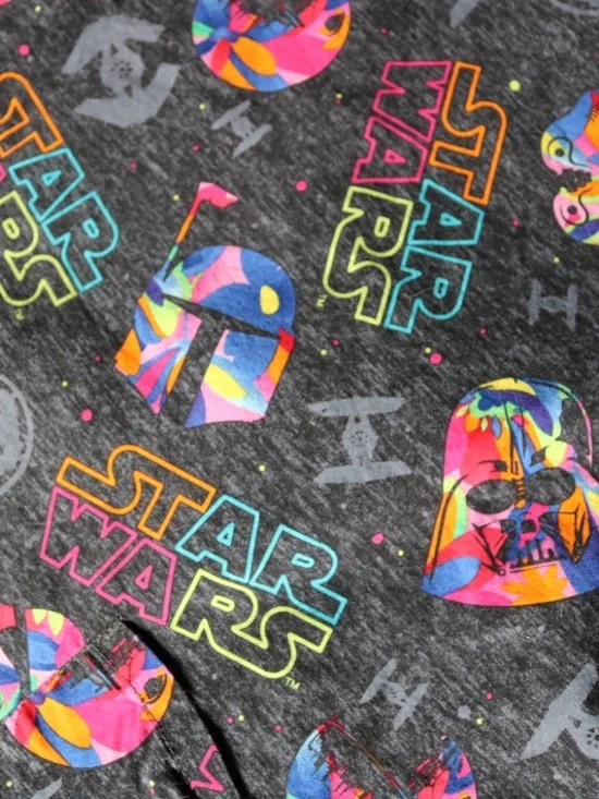 STAR WARS Nurse Scrub Shirt Darth Vader Boba Fett Women's Small Medical Grey - Picture 3 of 6